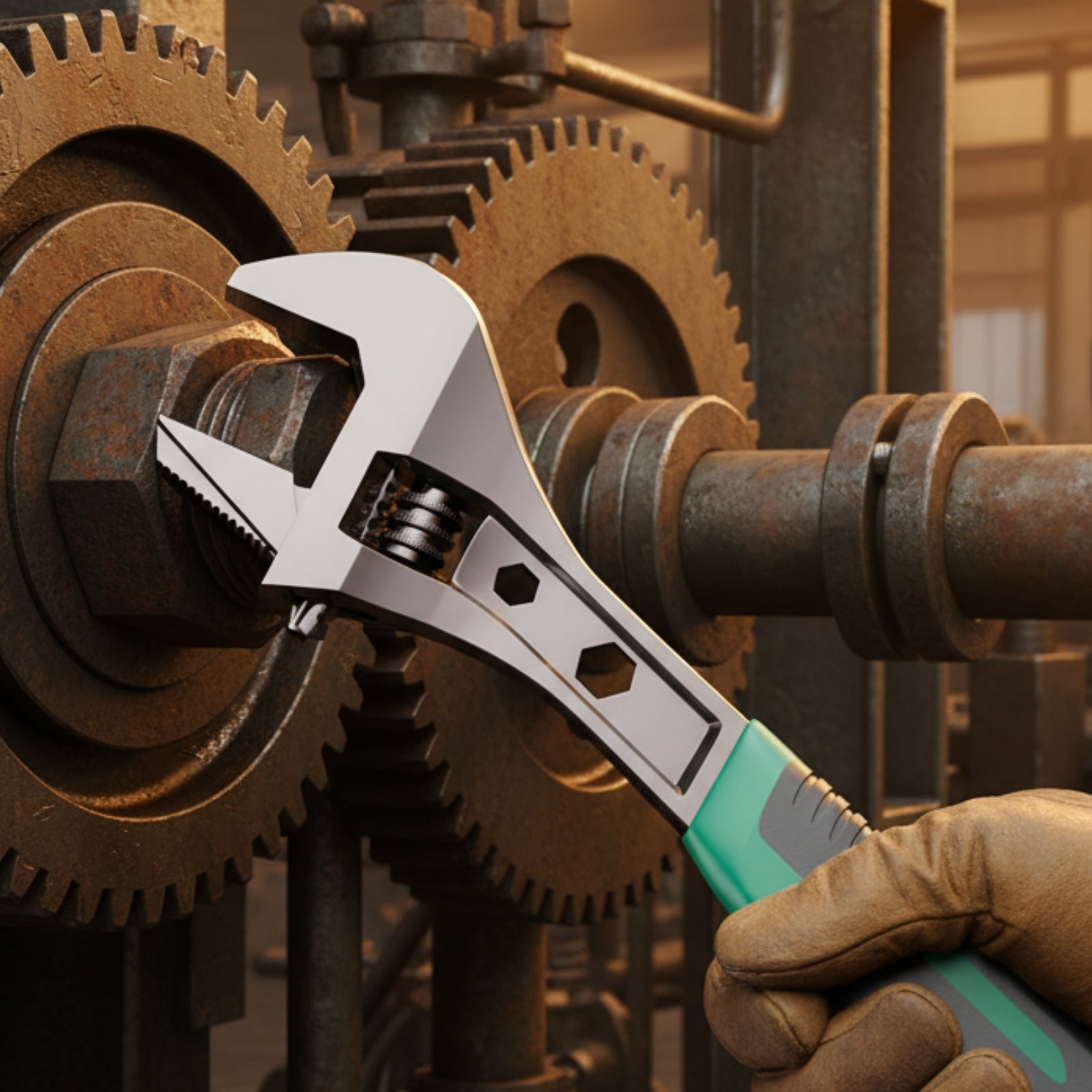 Plumbing - Toothed Adjustable Wrench Industrial Grade Adjustable