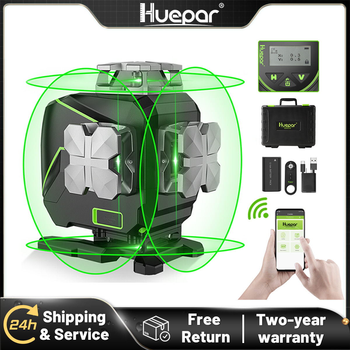 Huepar S04CG-A 16 Lines 4D Cro - Laser Level 16 Lines 4D Green review and price