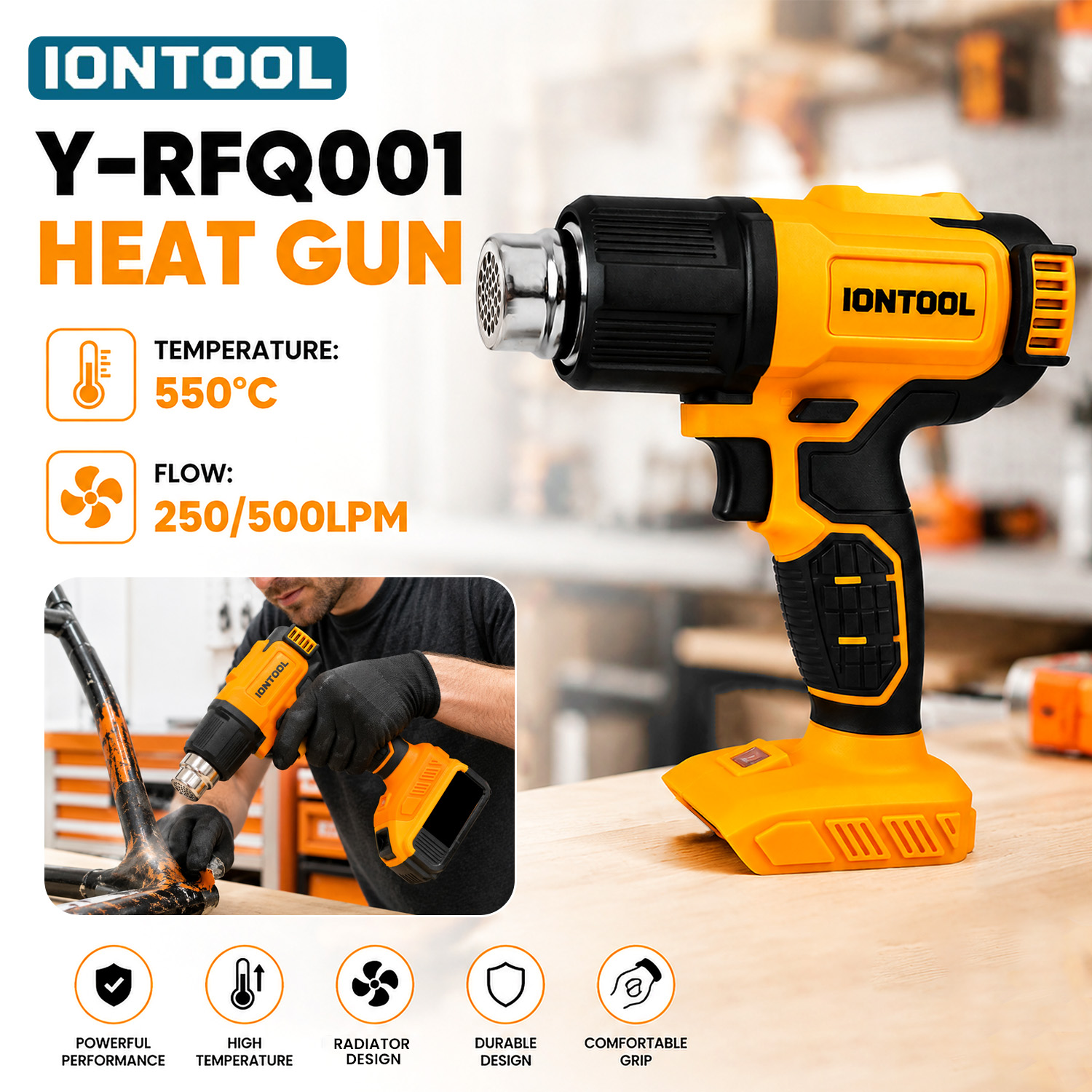 IONTOOL Yellow Cordless Heat G - Cordless Heat Gun For Shrink Tubing review and price