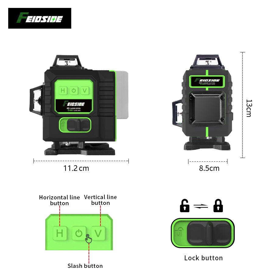 FEIDSIDE 16/12 Lines 4D/3D Las - Laser Level 16 Lines 4D Green review and price