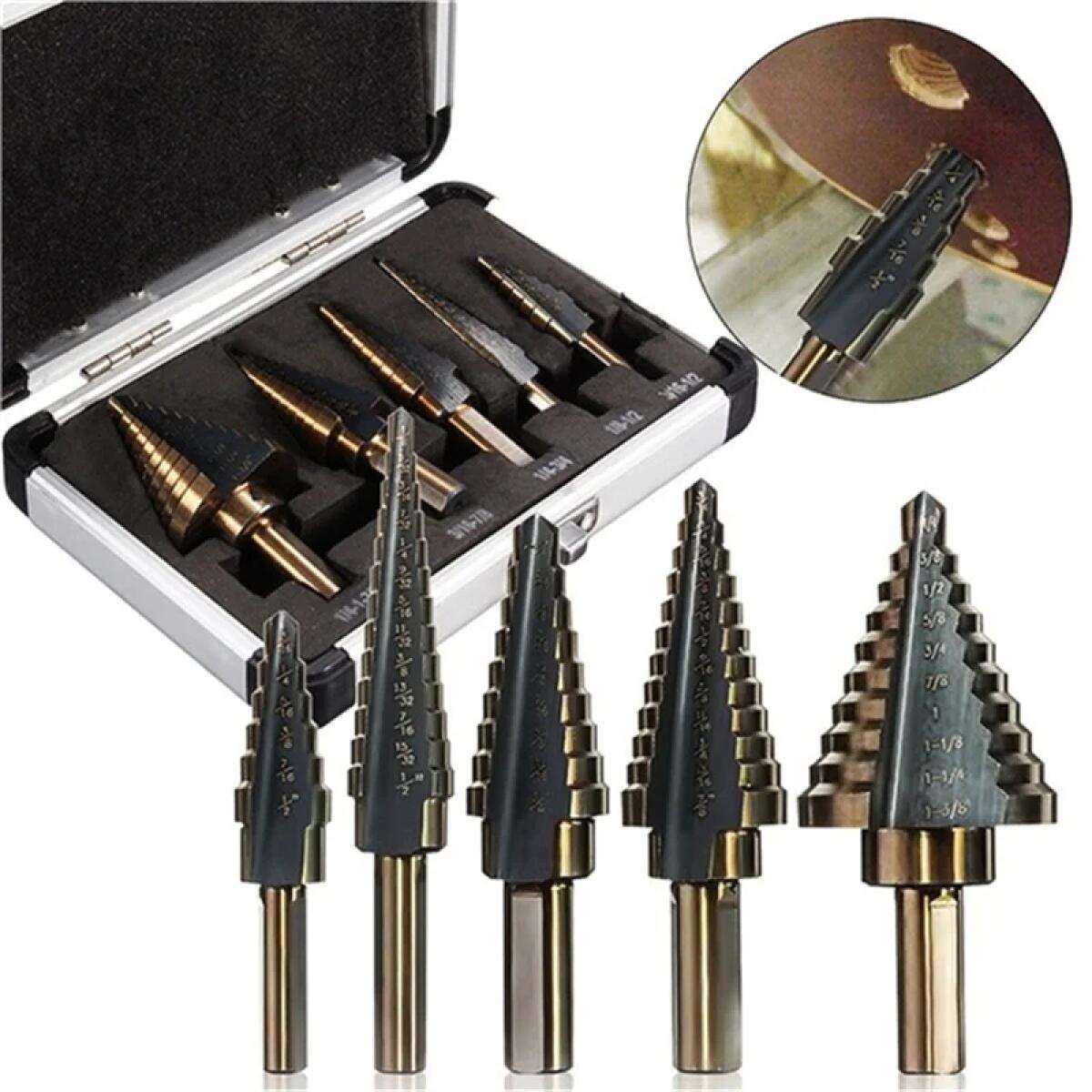 5pcs  Cobalt Step Drill Bit Se - Hardware review and price