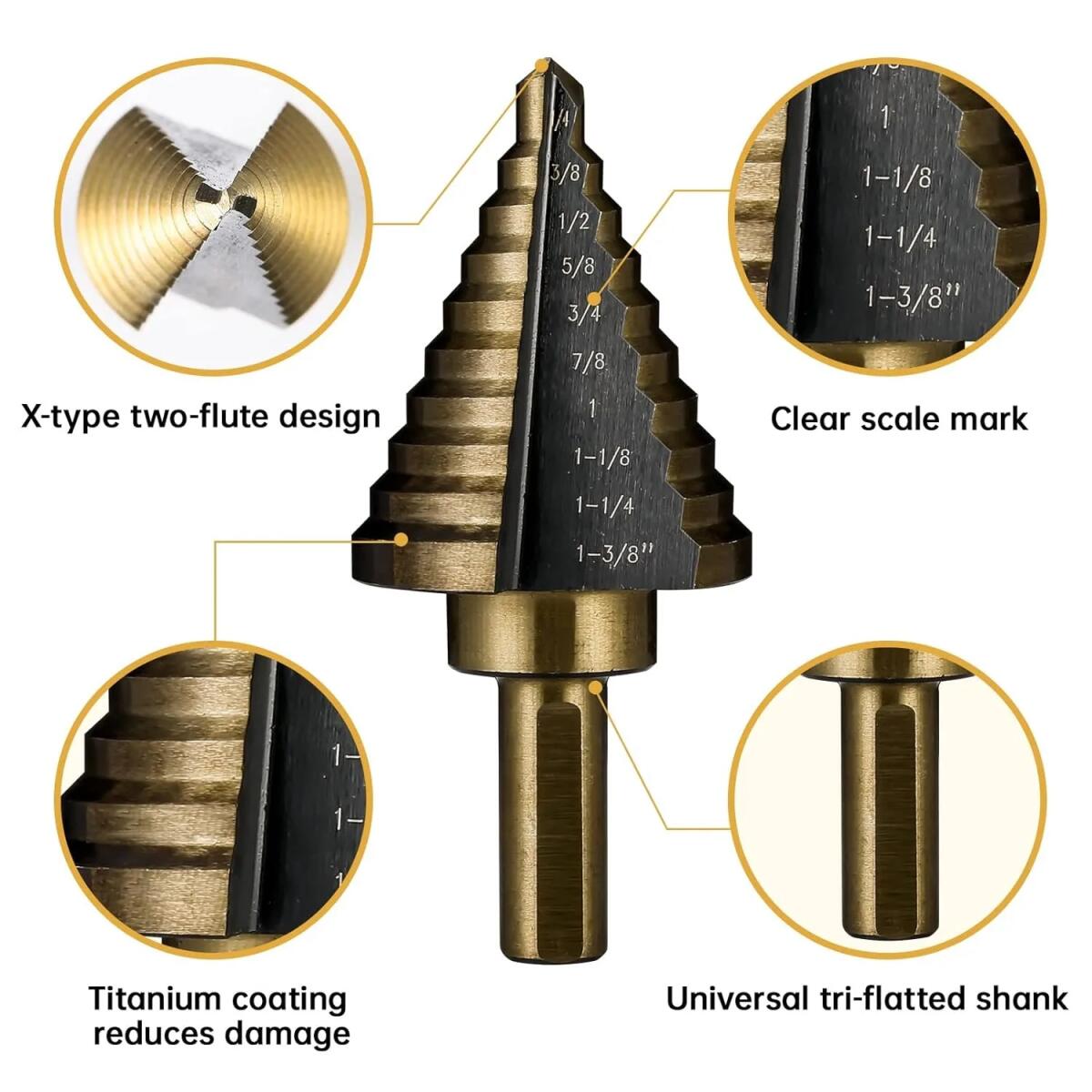 5pcs  Cobalt Step Drill Bit Se - Hardware review and price
