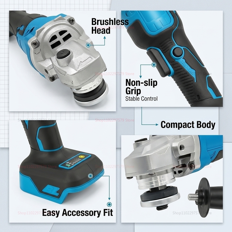 Professional 18V Brushless Ang - Brushless Angle Grinder Battery Powered review and price