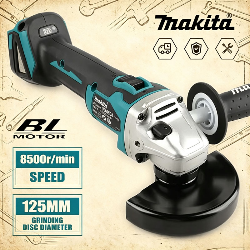 Makita DGA504 18V 6.0Ah 125mm  - Brushless Angle Grinder Battery Powered review and price