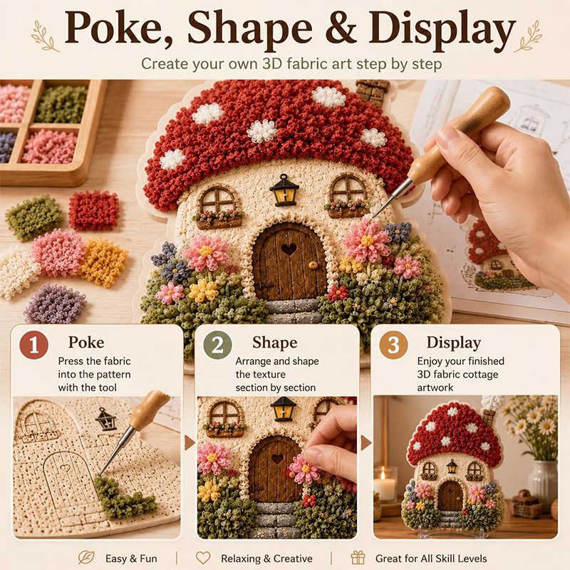 3D Mushroom House Poke Art DIY - Hand Tools review and price