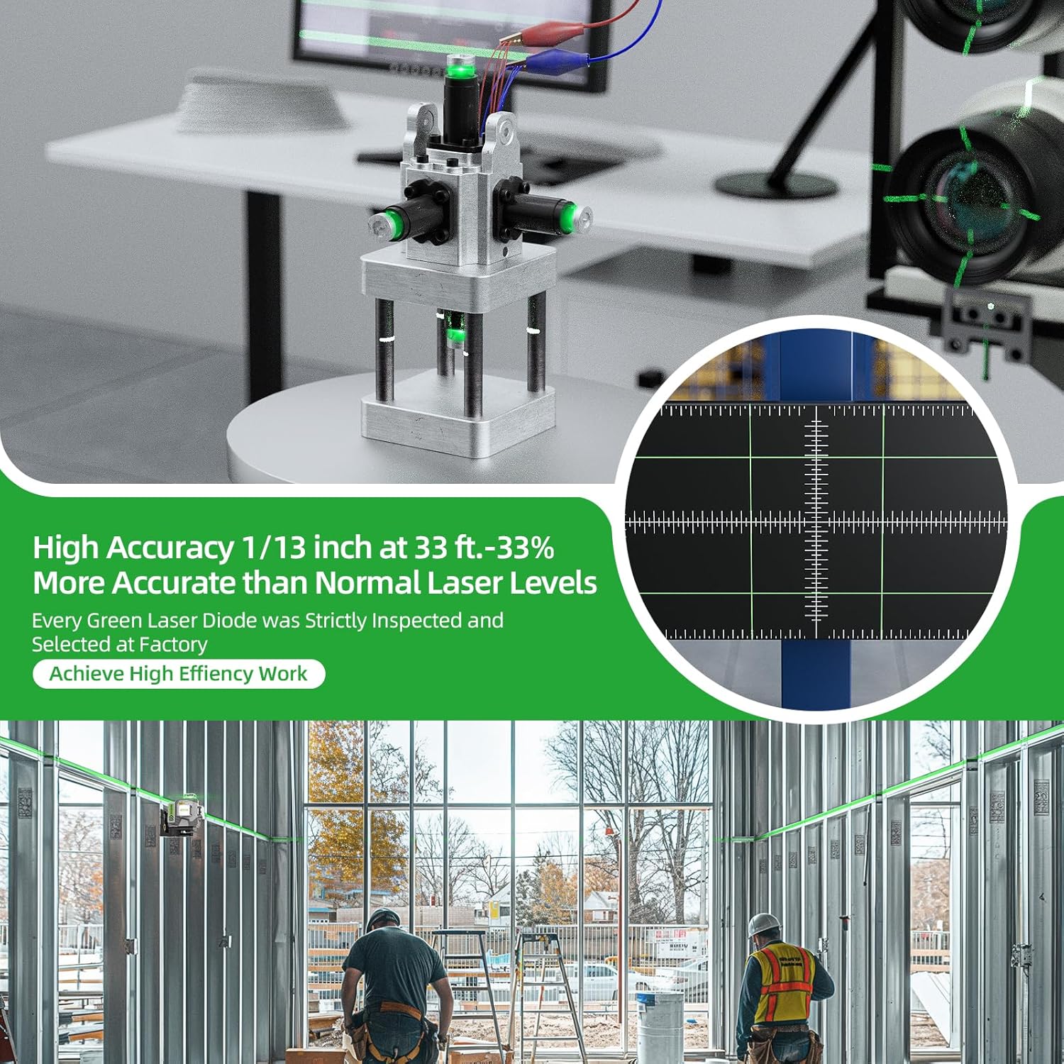 Huepar 4D Cross Line Laser Lev - Laser Level 16 Lines 4D Green review and price