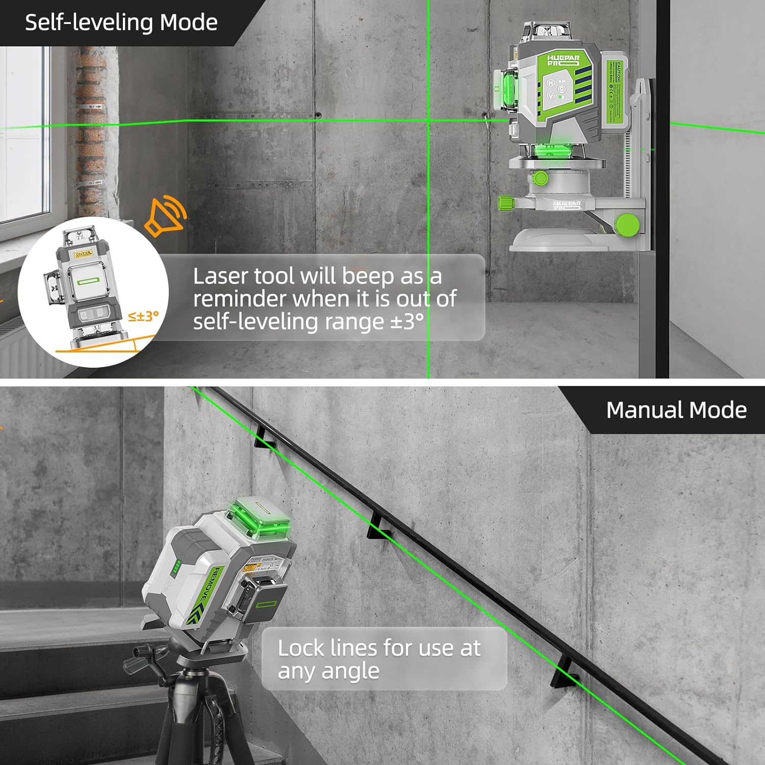 Huepar 4D Cross Line Laser Lev - Laser Level 16 Lines 4D Green review and price