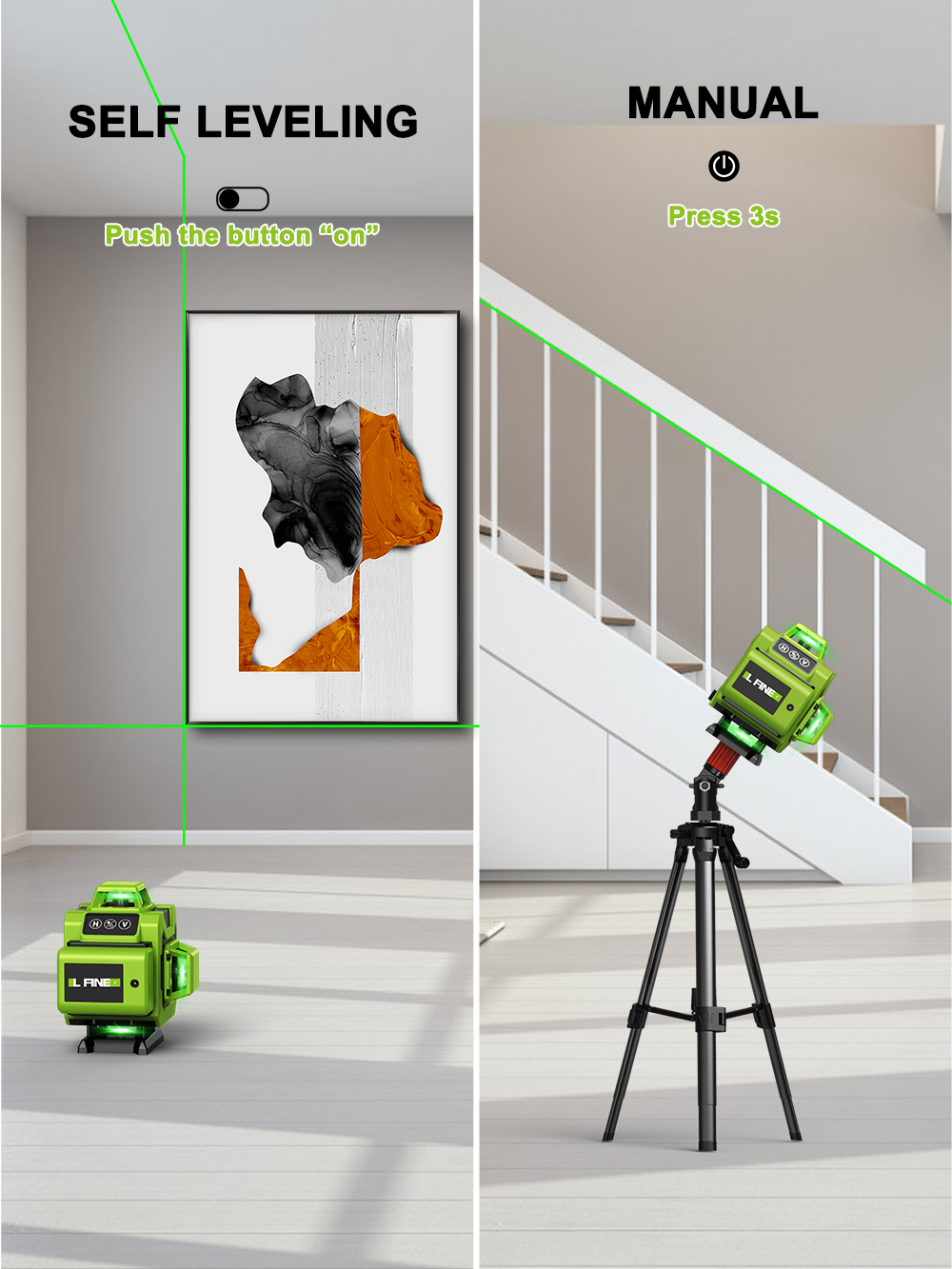 LFINE 4D  16 Lines 360 Self-le - Laser Level 16 Lines 4D Green review and price