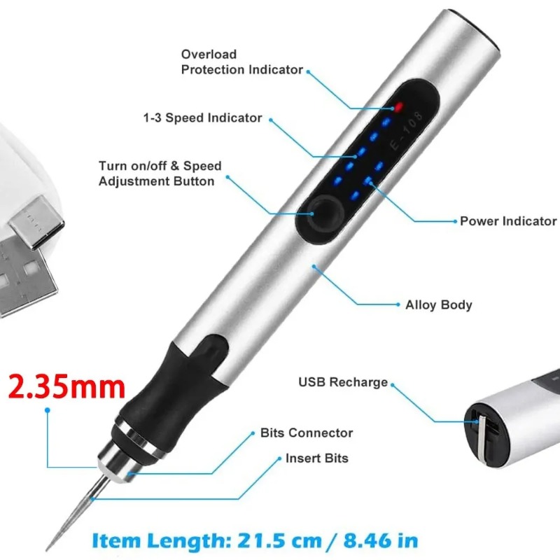 Electric Engraving Pen USB Cor - Cordless Rotary Tool Kit Accessories review and price