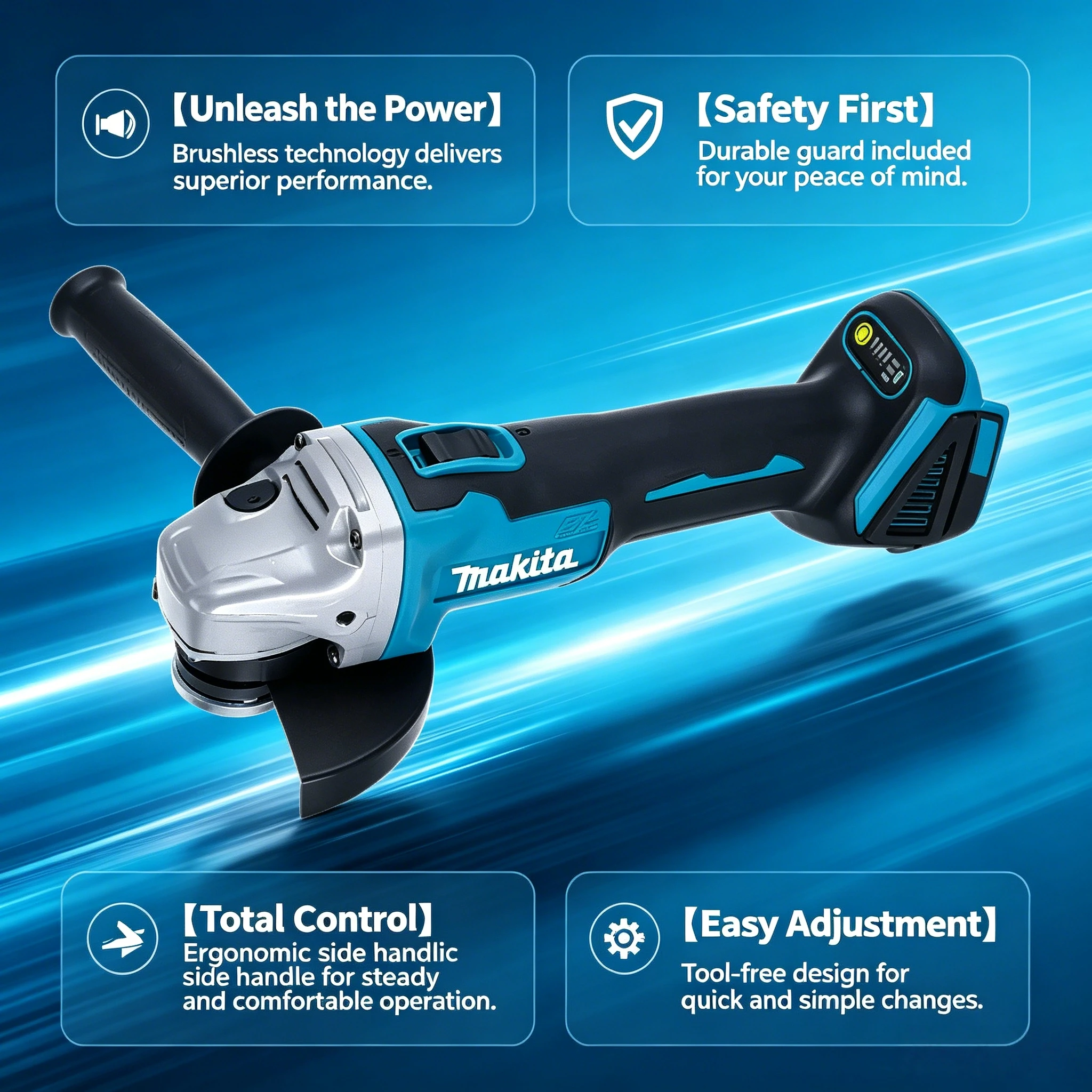 Makita DGA504 Brushless Angle  - Brushless Angle Grinder Battery Powered review and price