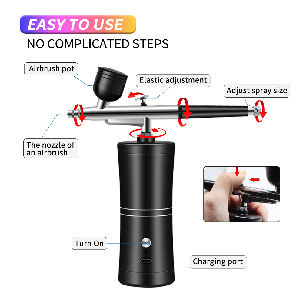 Portable Rechargeable Wireless - Airbrush Kit With Mini Compressor review and price