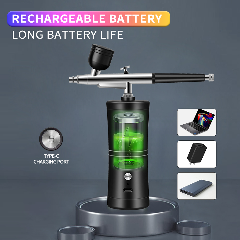 Portable Rechargeable Wireless - Airbrush Kit With Mini Compressor review and price